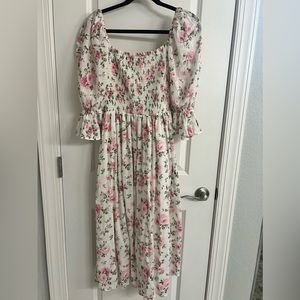 Floral midi tie dress